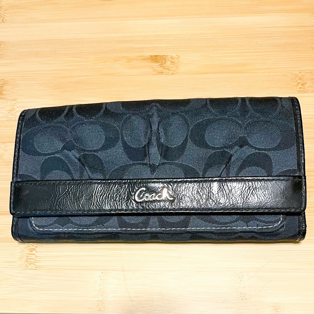 Coach Signature Checkbook Wallet